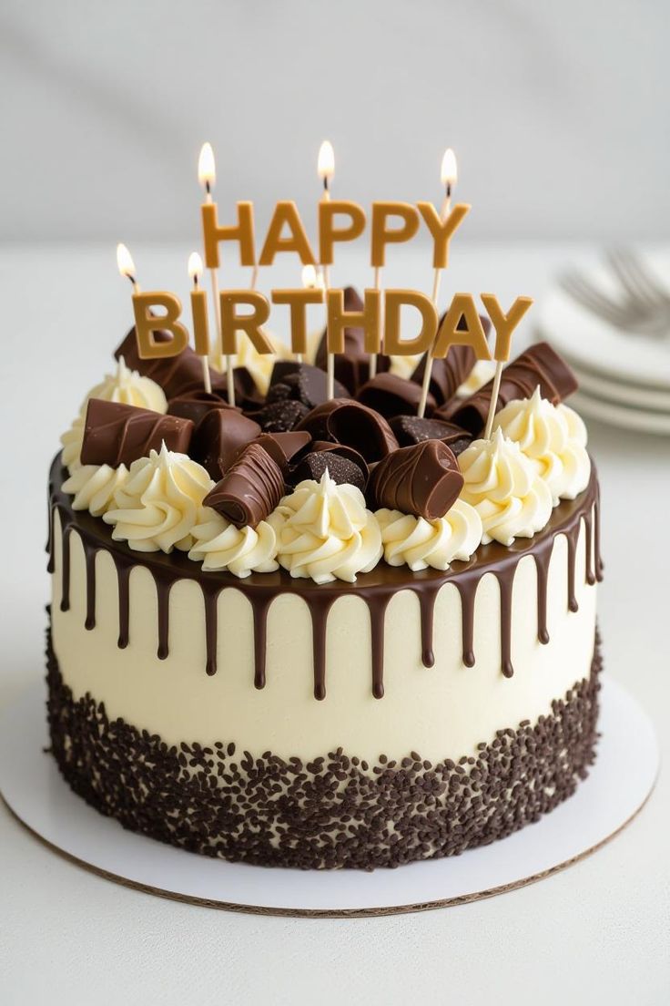 Gâteau d'anniversaire doré avec décor personnalisé